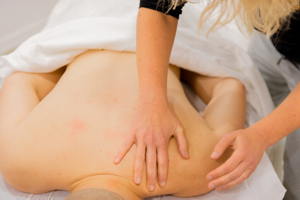 Close up photo of provider doing massage