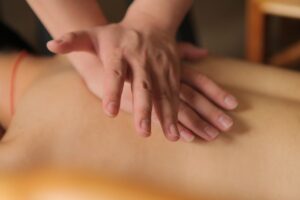 therapist practicing massage
